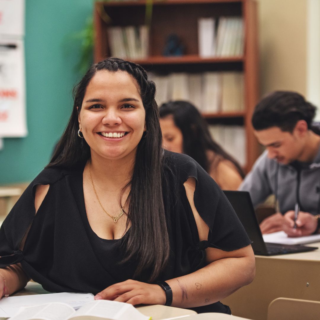smiling woman in classroom