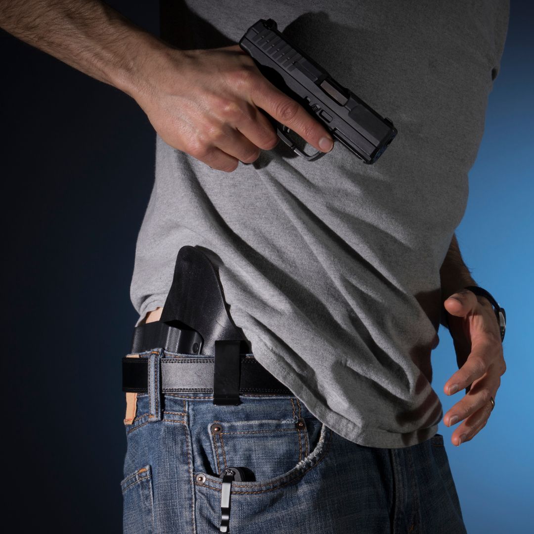man with concealed carry gun