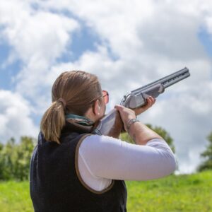 woman clay shooting